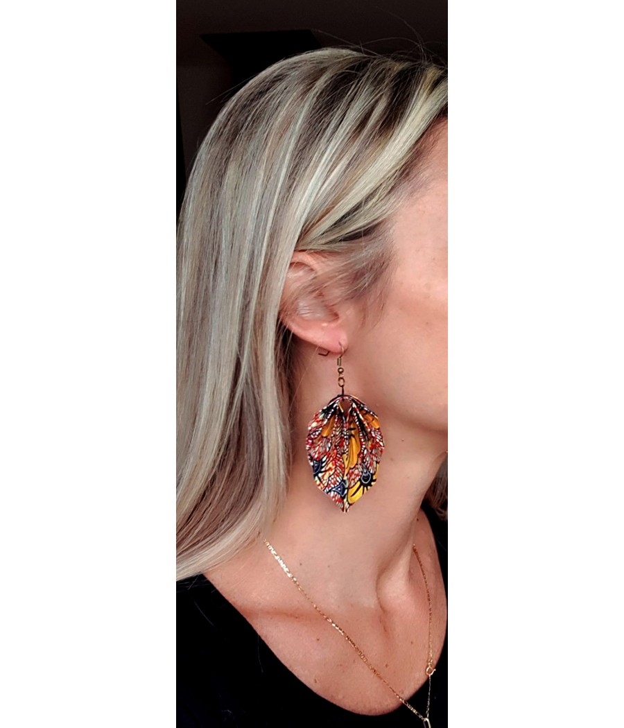 Boucles d'oreilles wax fleurs