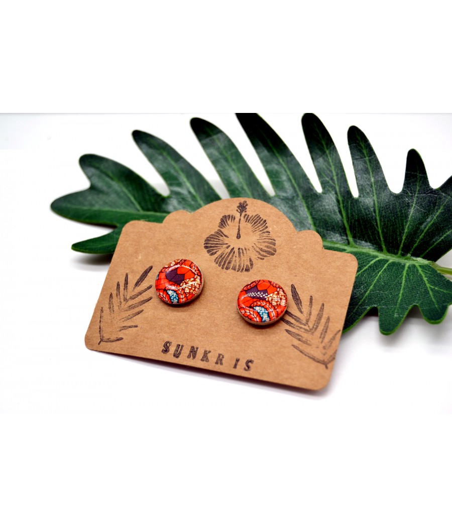 Puces d'oreilles ronde orange