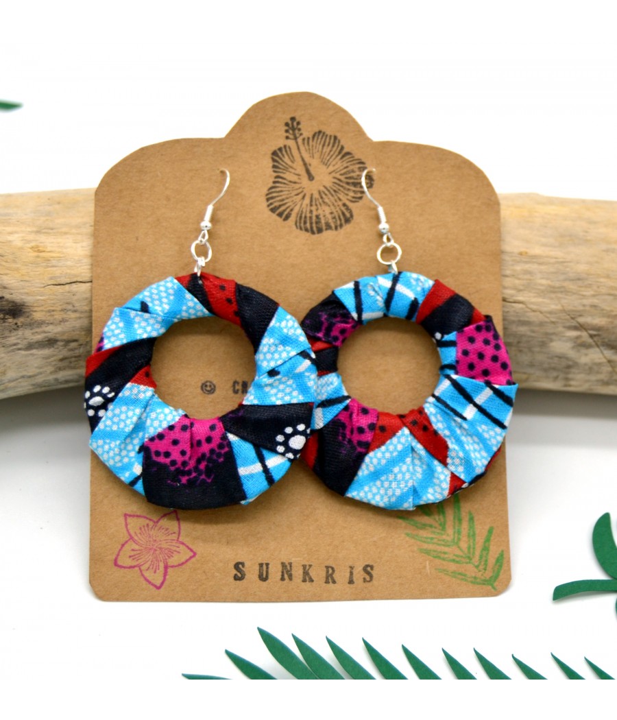 Boucles d'oreilles ethnique wax