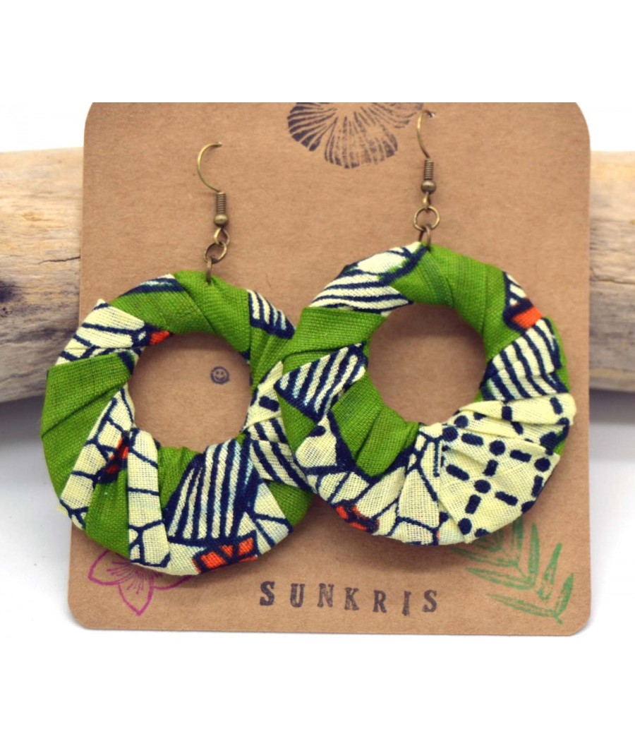 Grande boucles d'oreilles rondes en wax