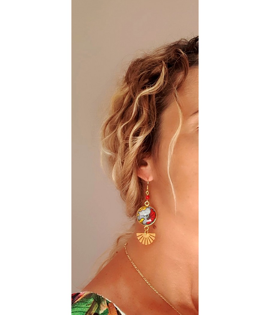 Boucles d'oreilles colorées en verre