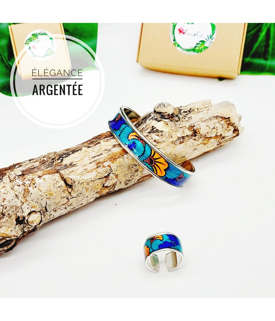 Parure wax argenté bague et bracelet