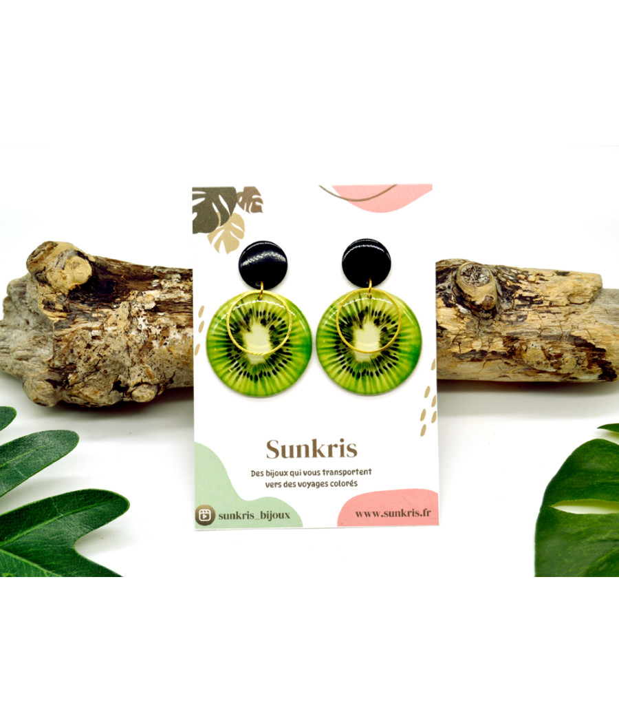 Boucles d'Oreilles Kiwi Tropical