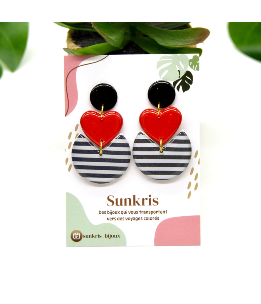 Bijoux colorés et uniques – Boucles d'oreilles Sunkris fait main