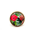 Bague Hibiscus en résine artisanale
