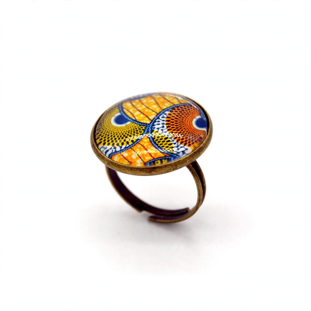 Bague wax orange et bronze