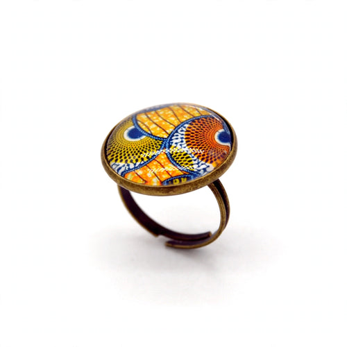 Bague wax orange et bronze