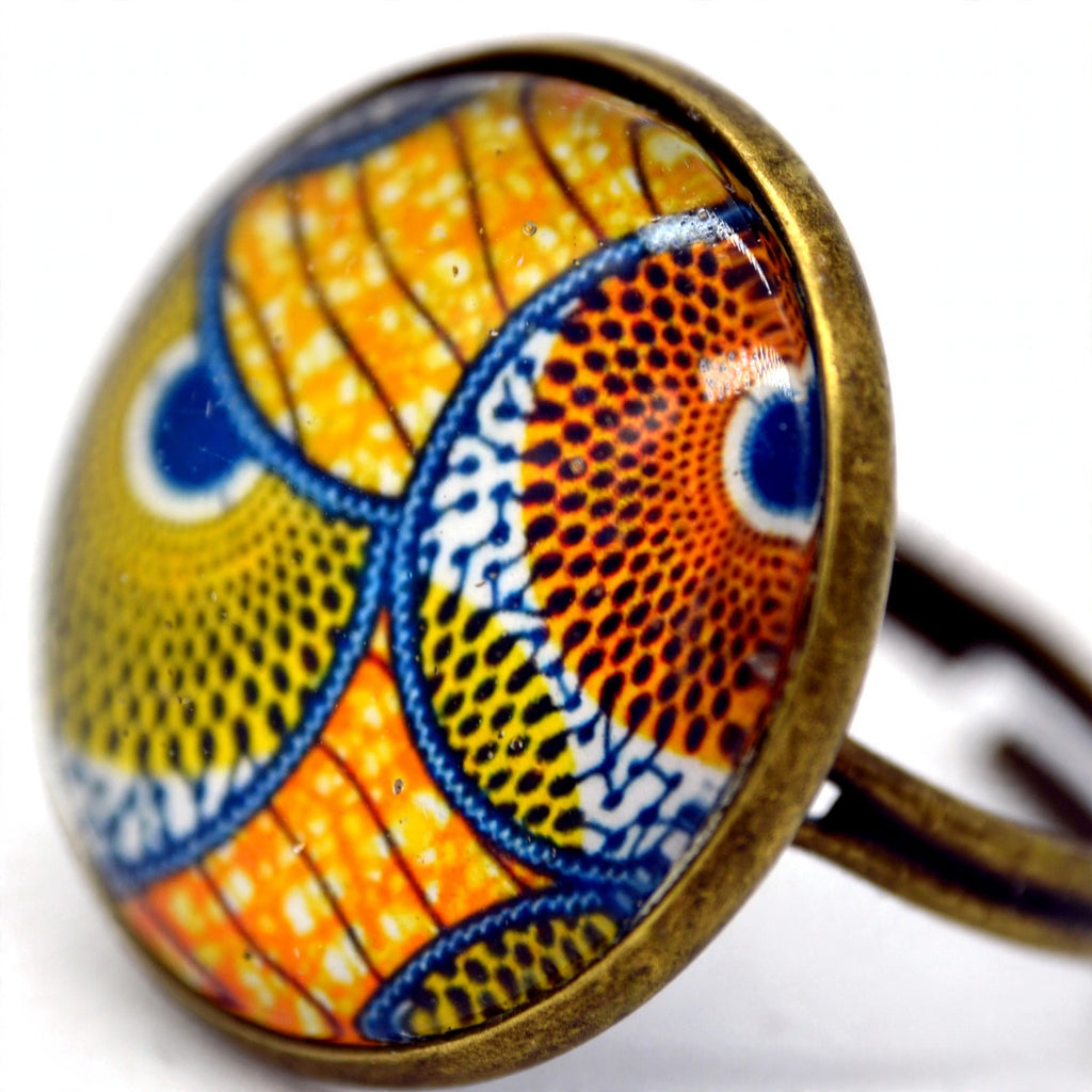 Bague wax orange et bronze
