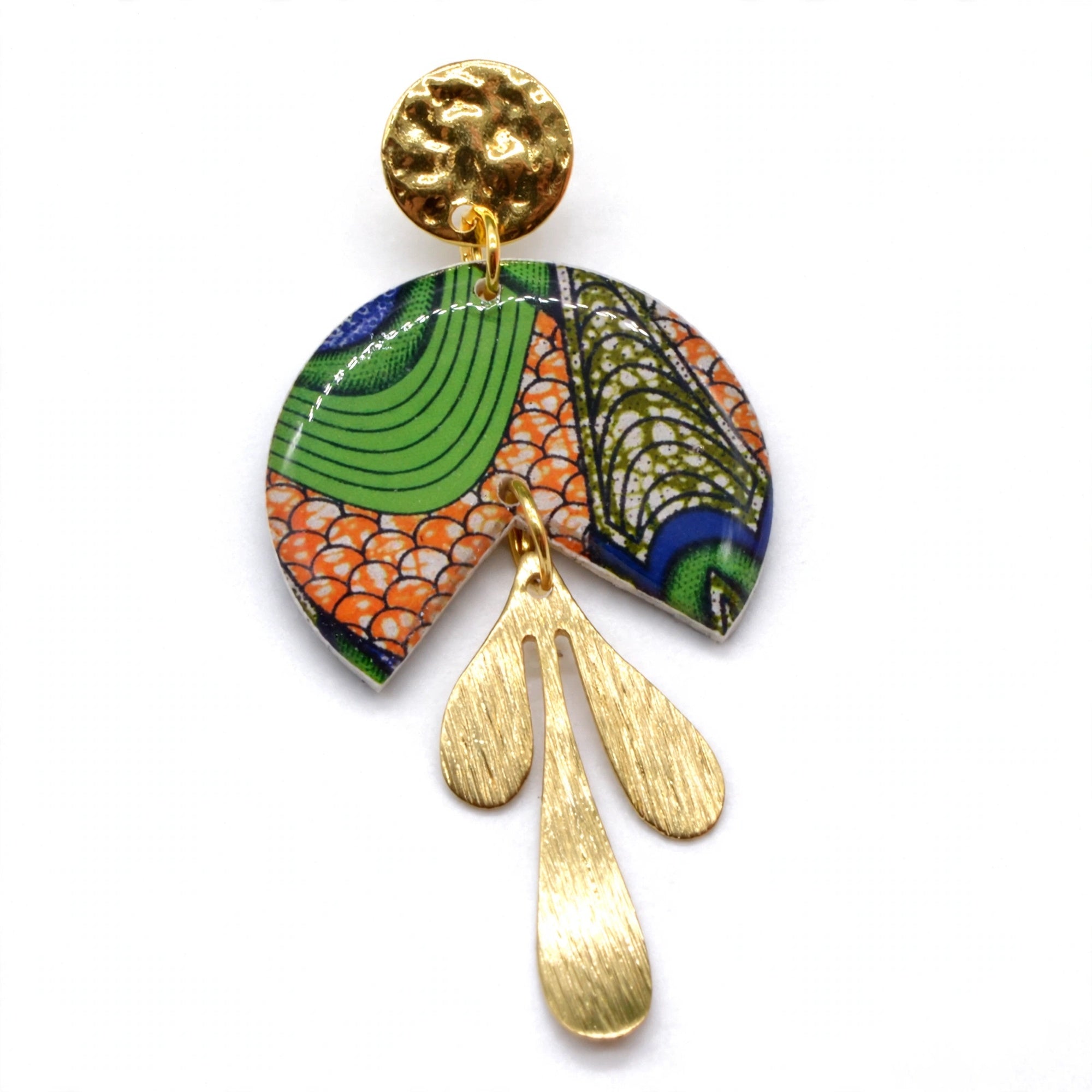 Boucles d'oreilles camembert wax doré