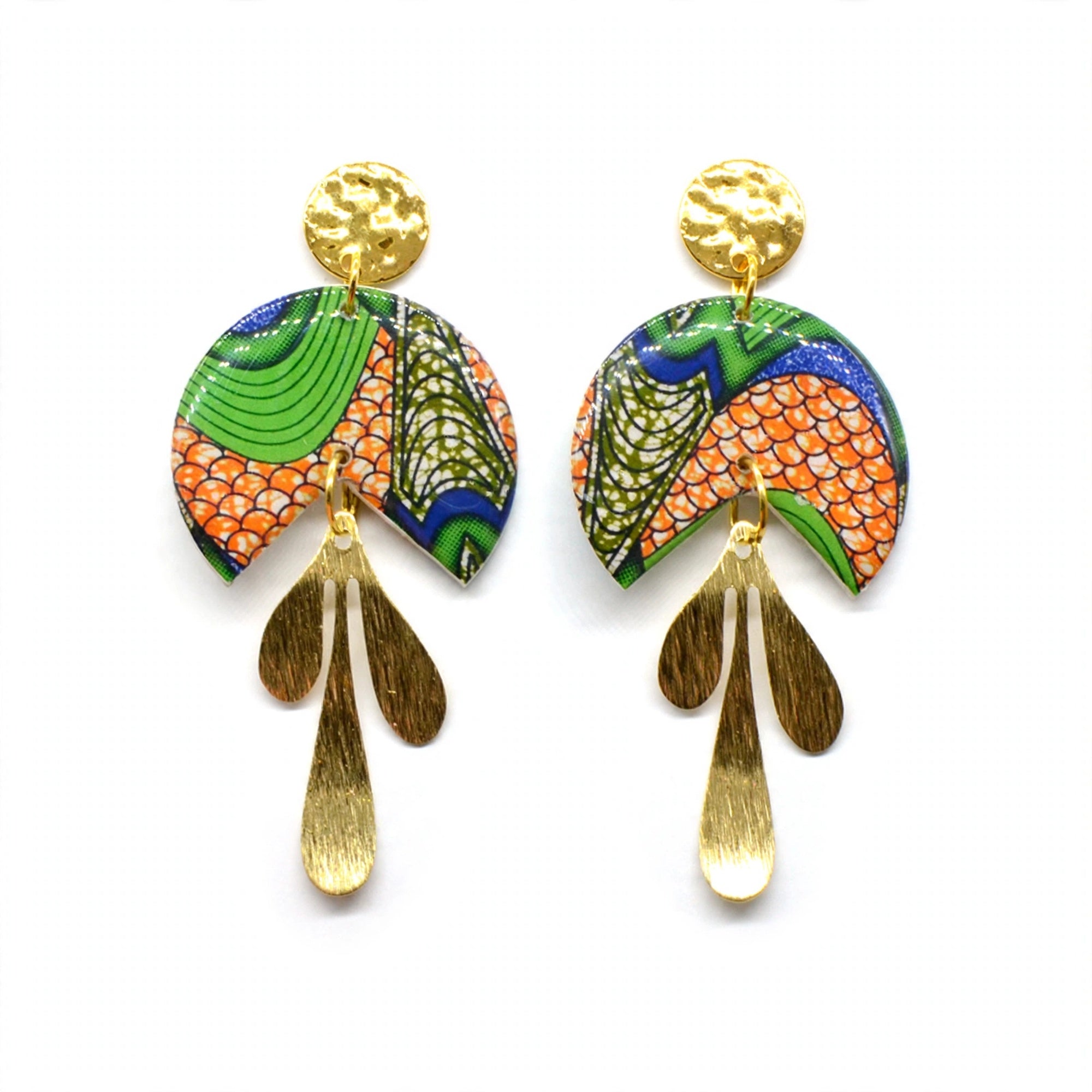 Boucles d'oreilles camembert wax doré