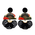 Boucles d'oreilles éventail japonais demi-lune