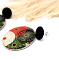 Boucles d'oreilles éventail japonais rondes