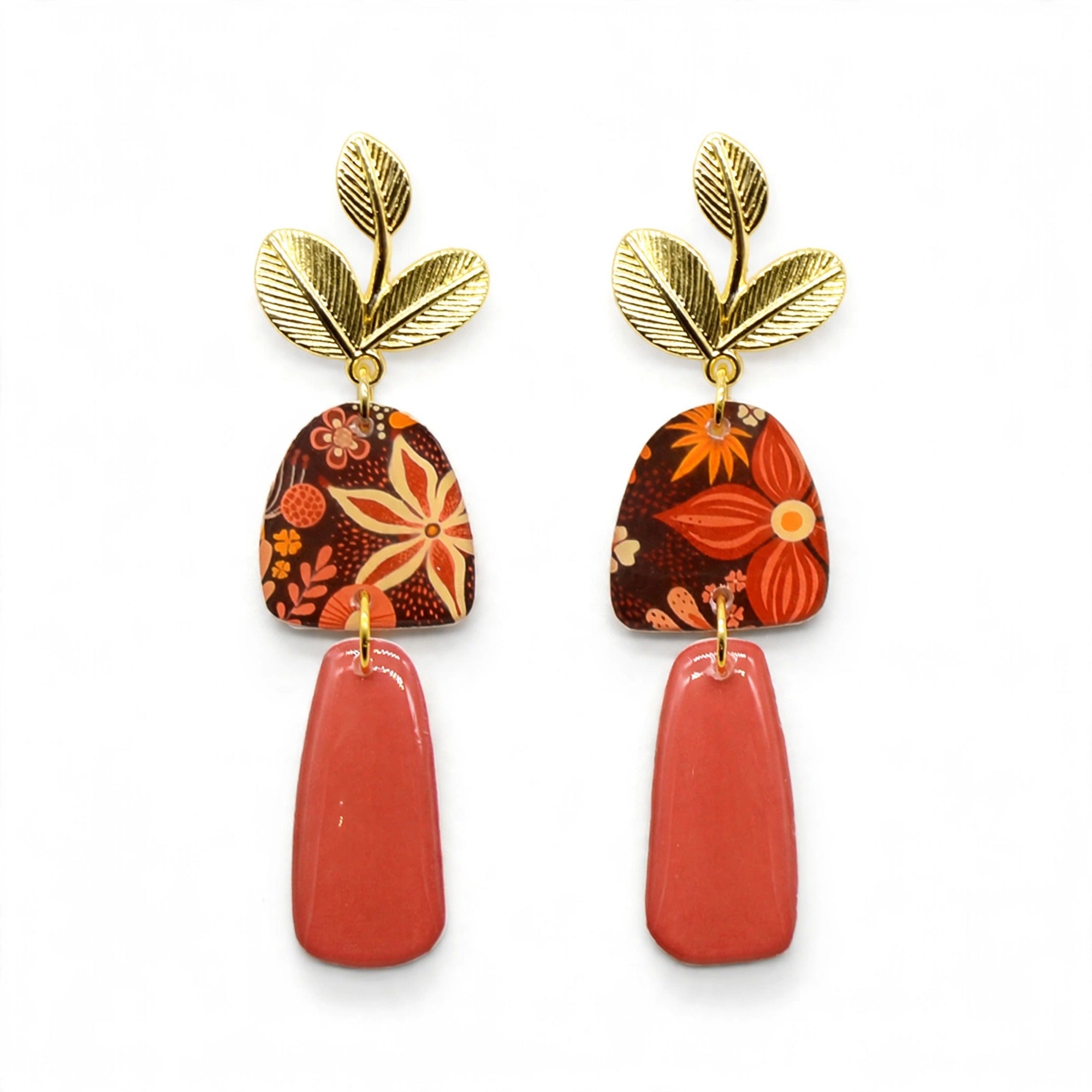 Boucles d'oreilles feuillage d'automne