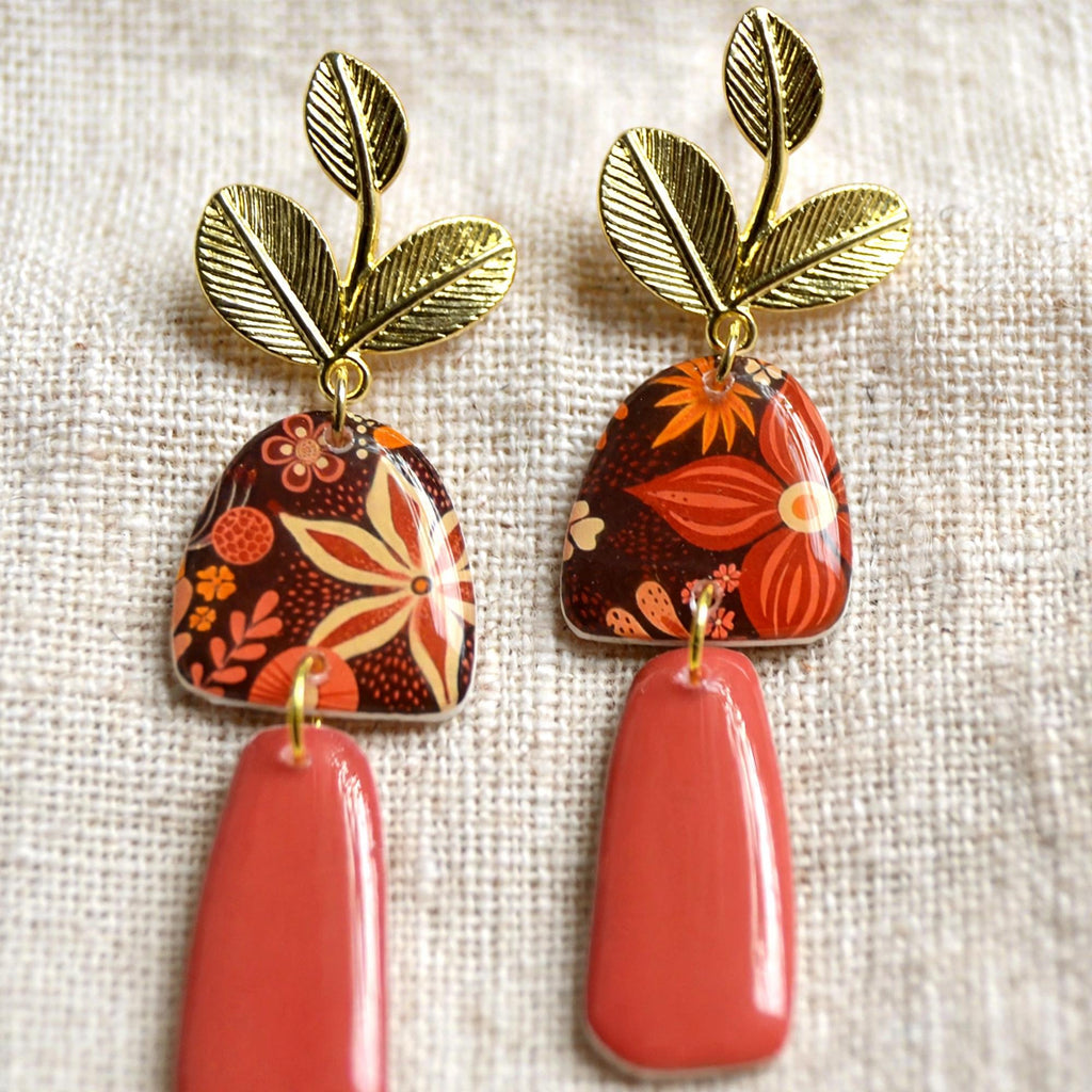 Boucles d'oreilles feuillage d'automne