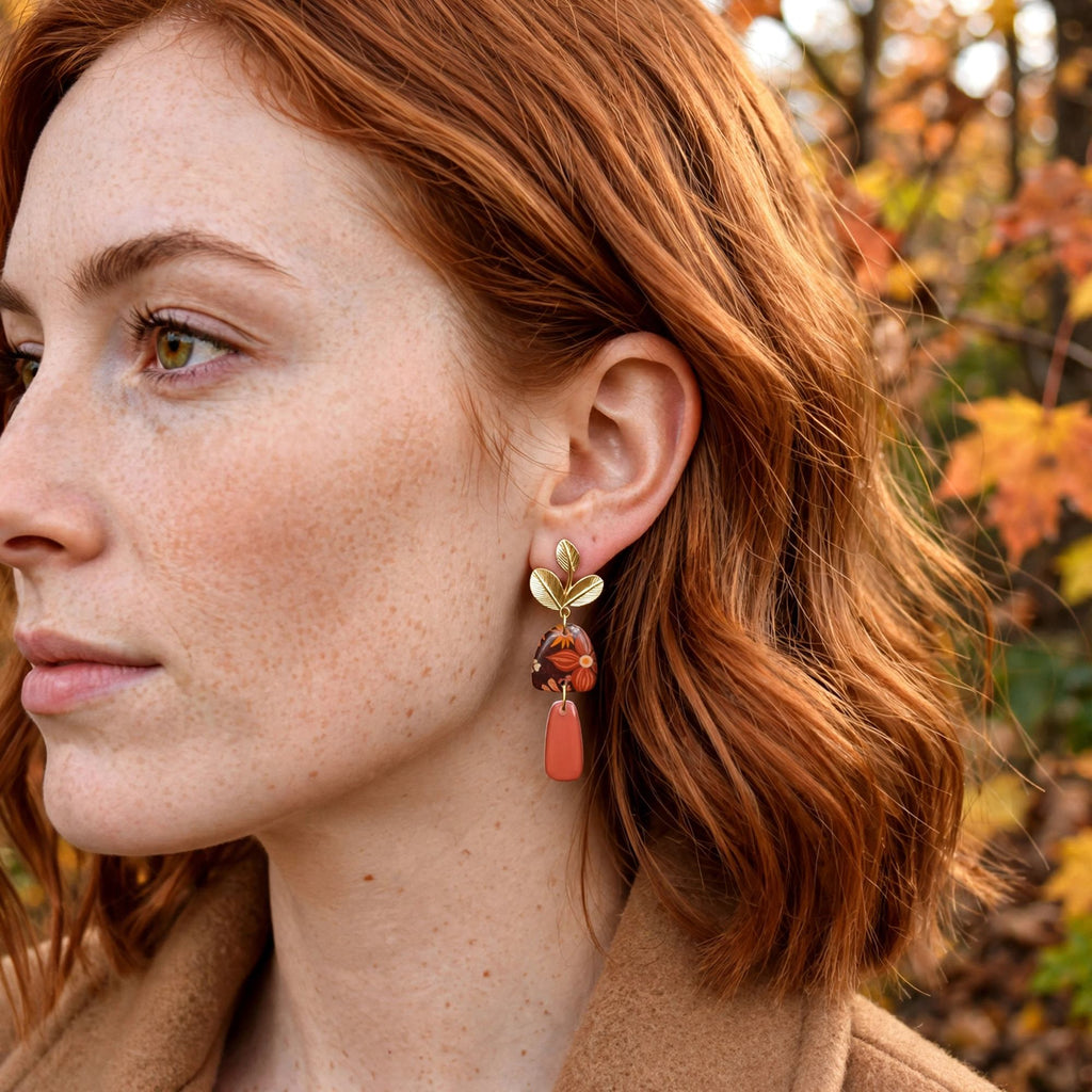 Boucles d'oreilles feuillage d'automne