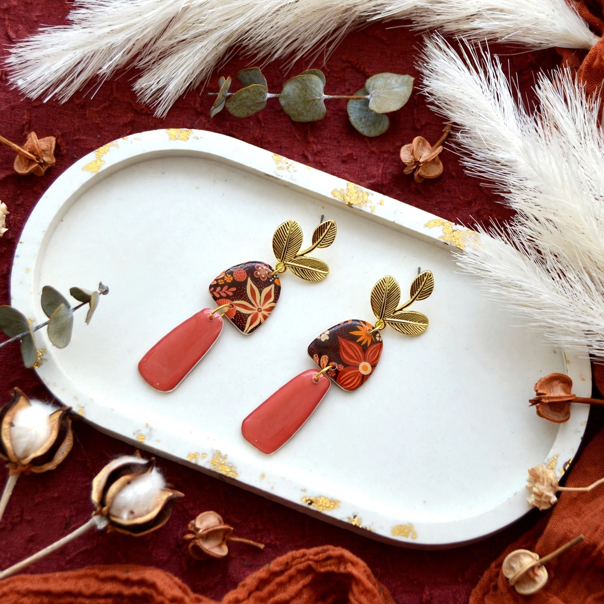 Boucles d'oreilles feuillage d'automne