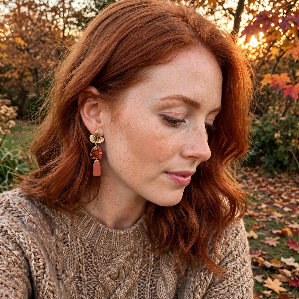 Boucles d'oreilles feuillage d'automne