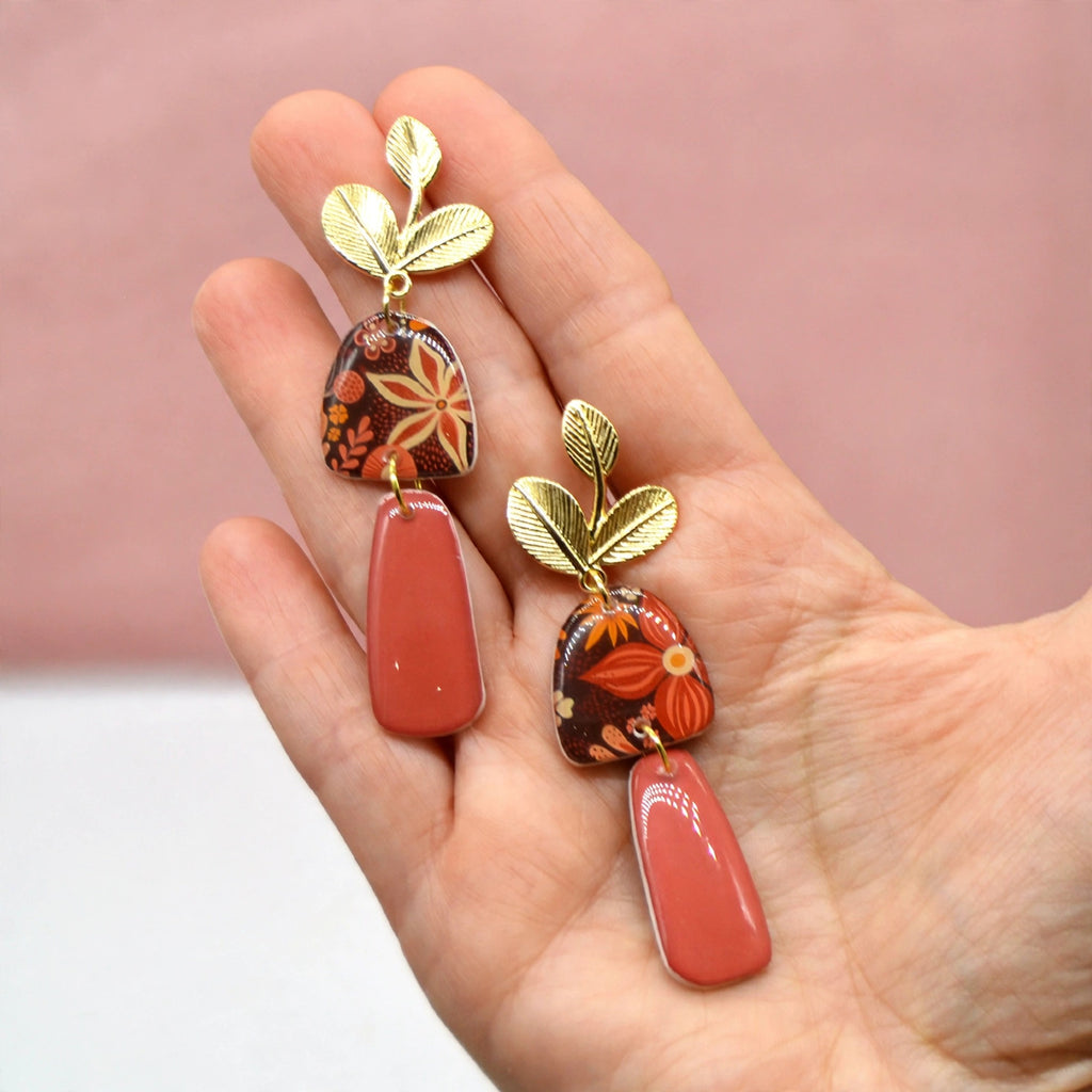 Boucles d'oreilles feuillage d'automne