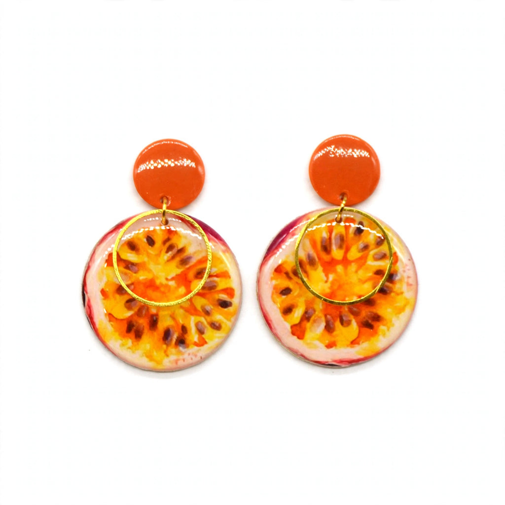 Boucles d'oreilles fruit de la passion