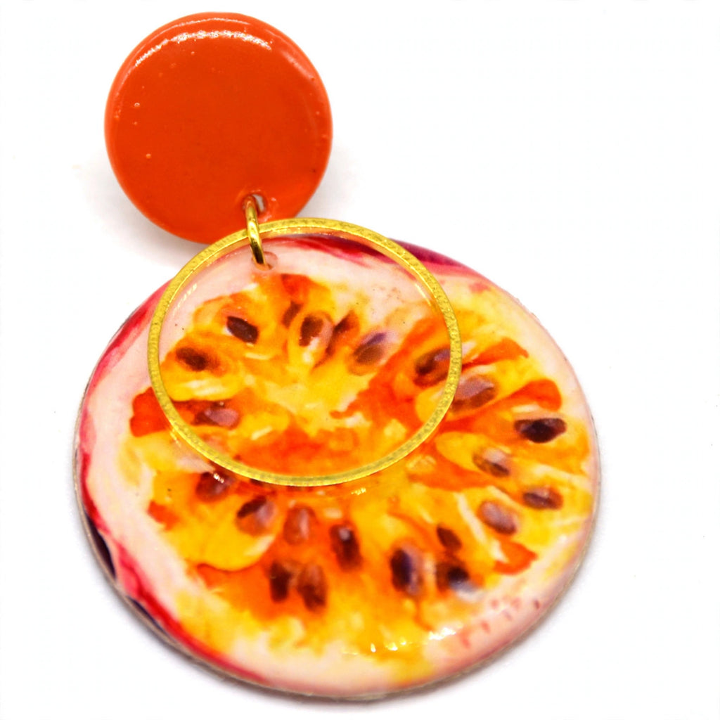 Boucles d'oreilles fruit de la passion