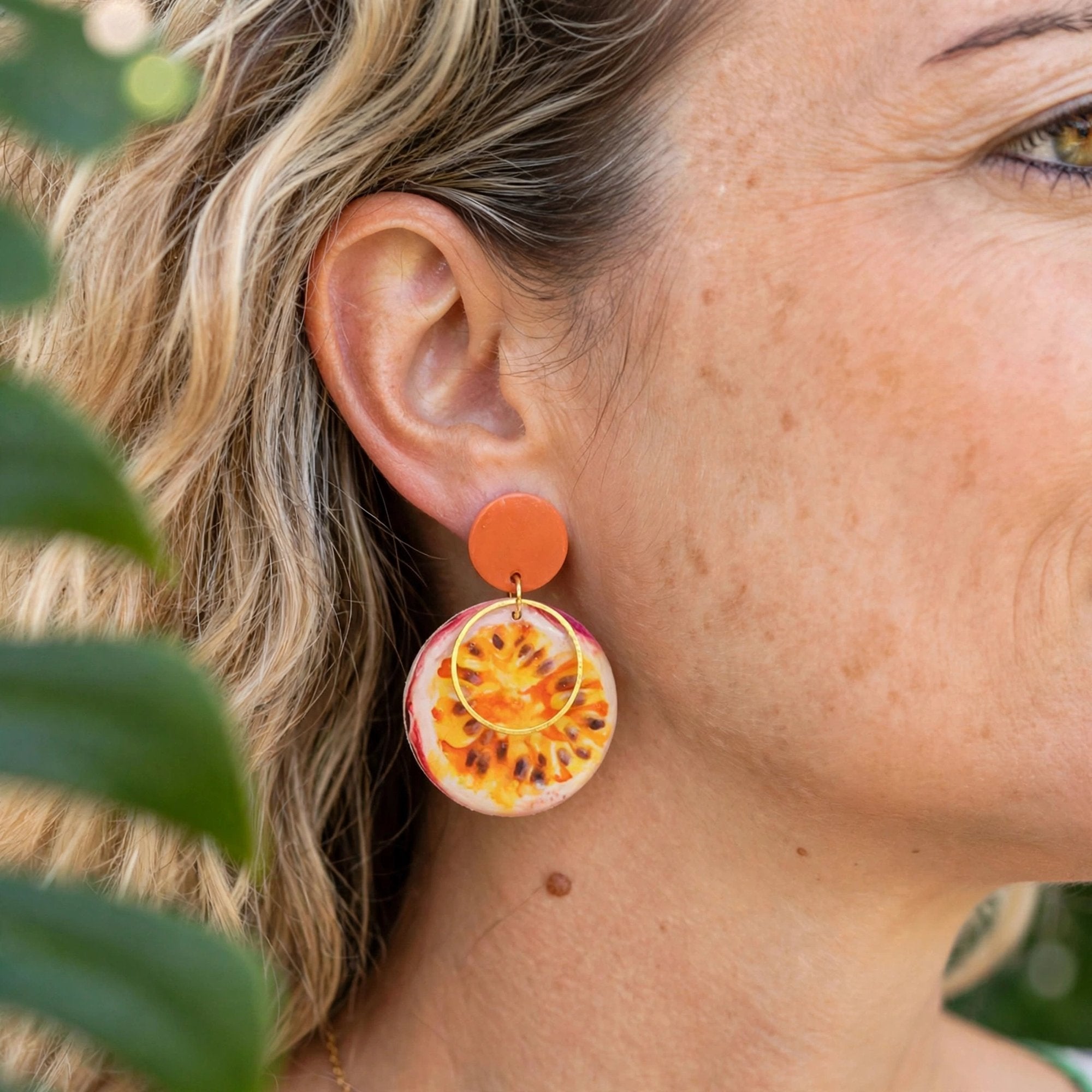 Boucles d'oreilles fruit de la passion