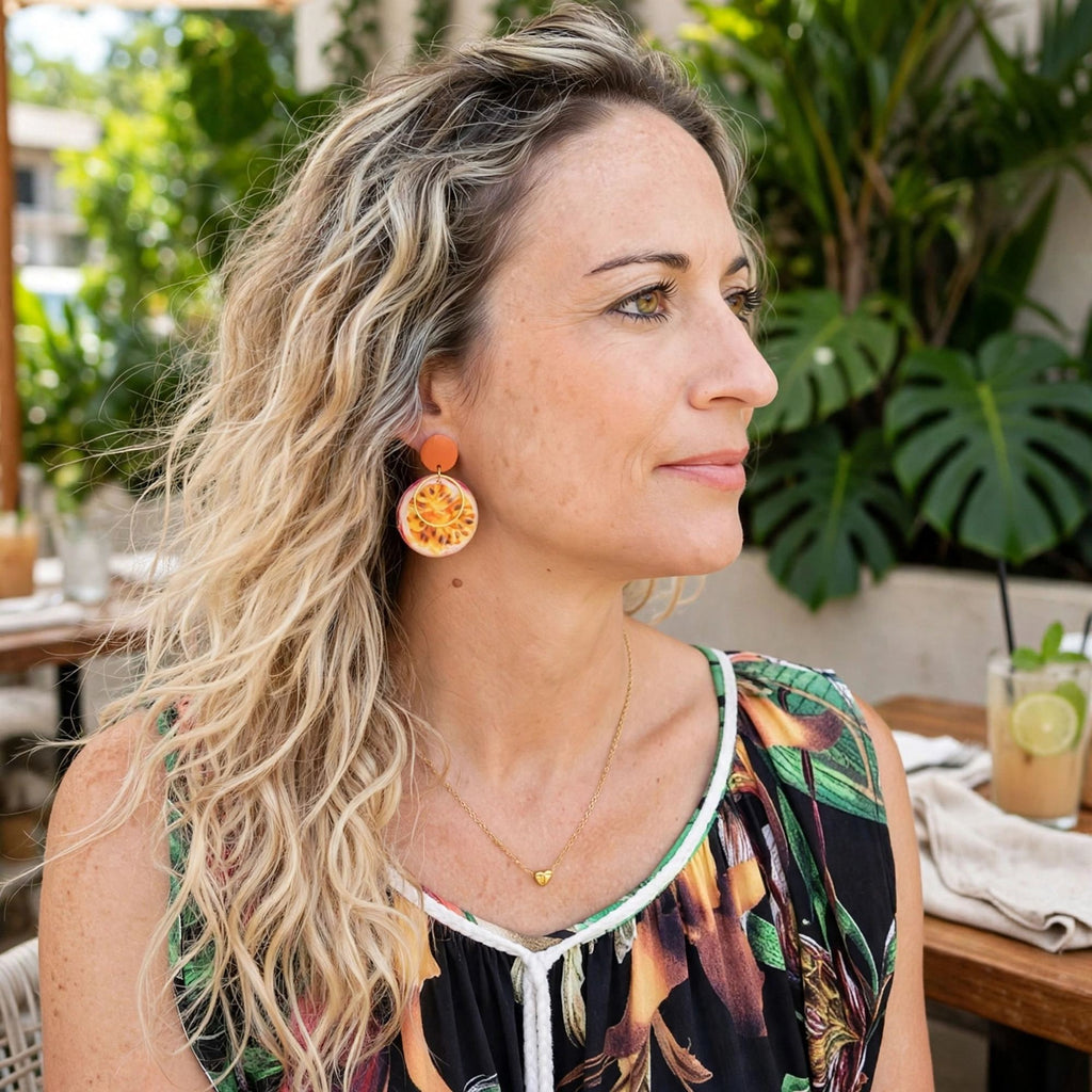 Boucles d'oreilles fruit de la passion