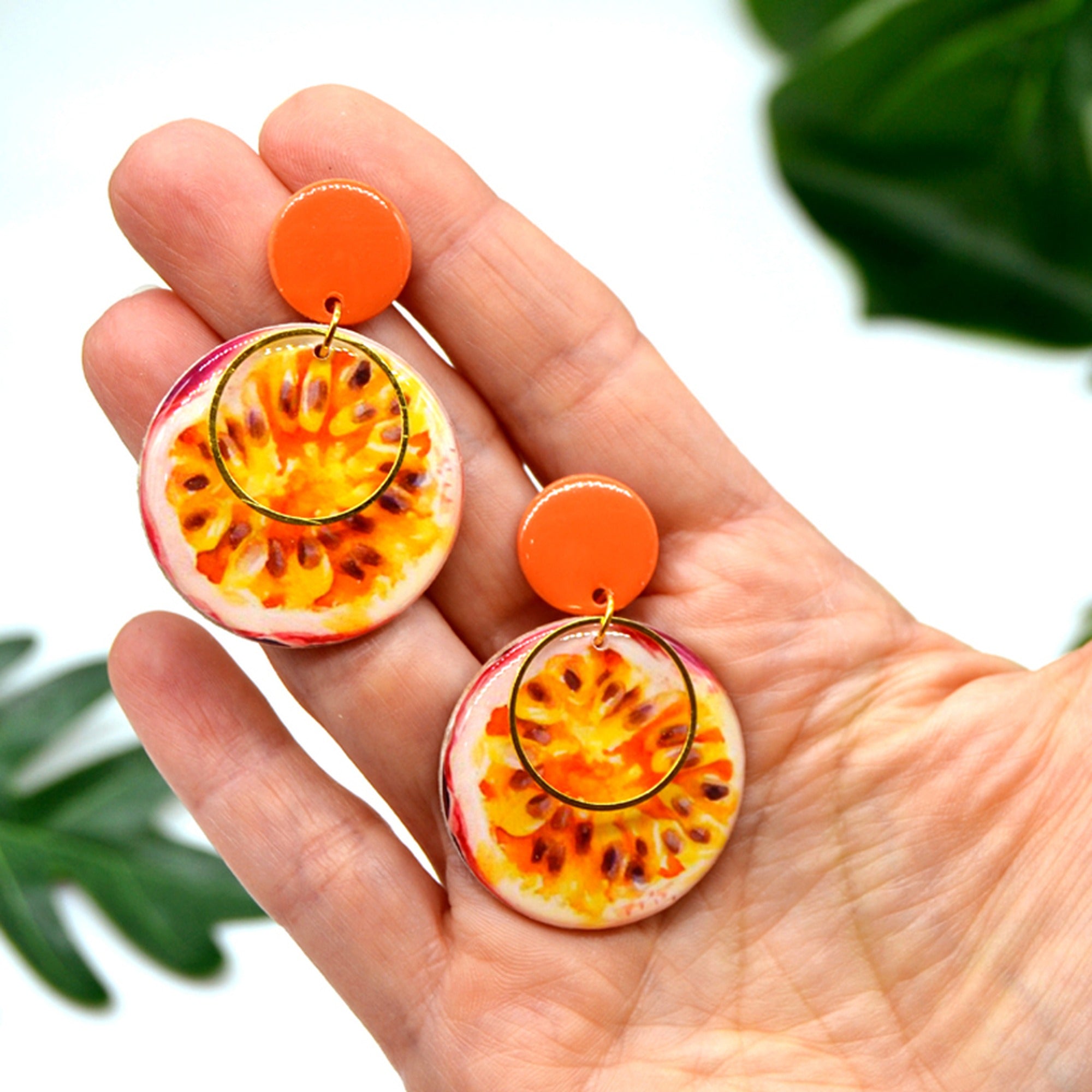 Boucles d'oreilles fruit de la passion