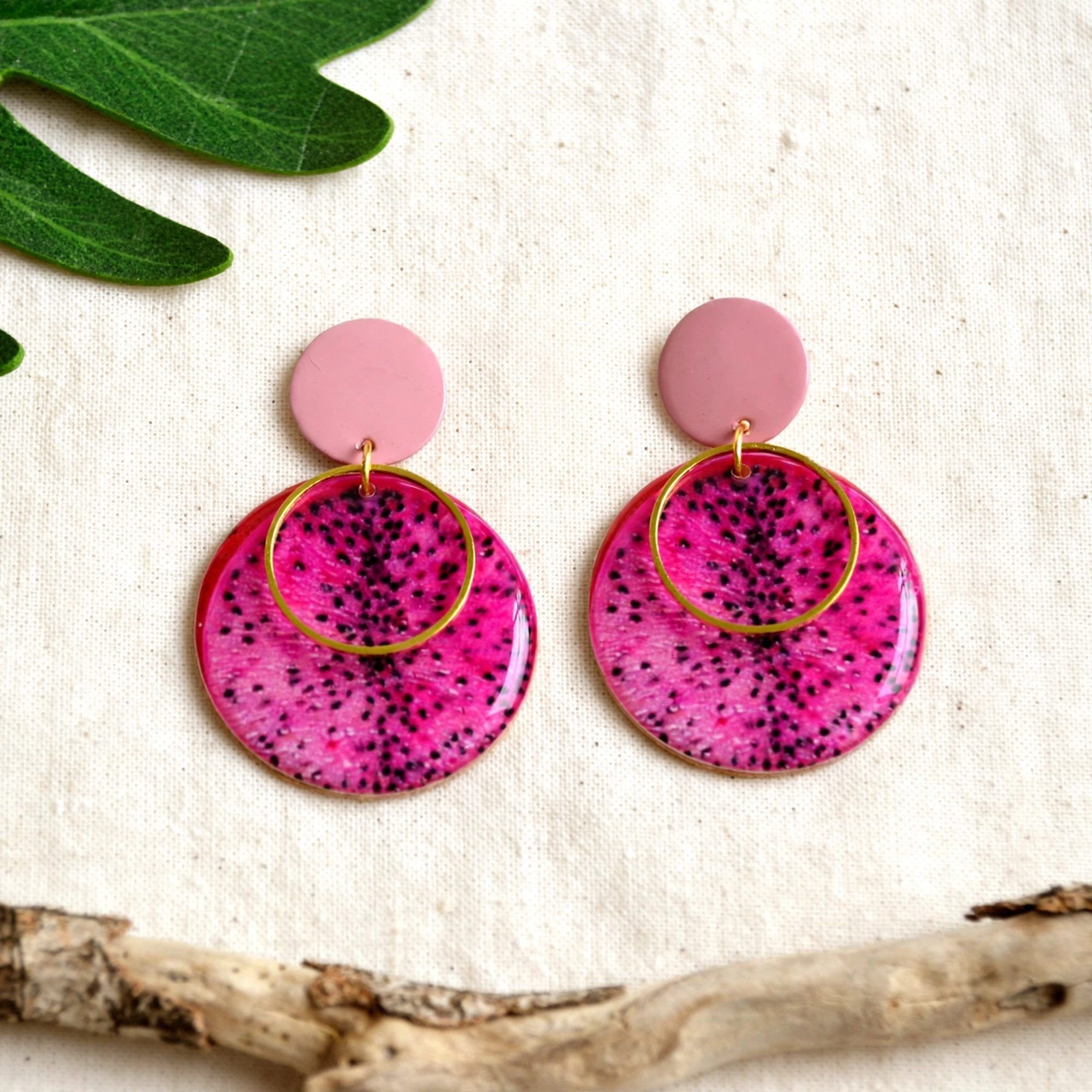 Boucles d'oreilles fruit du dragon