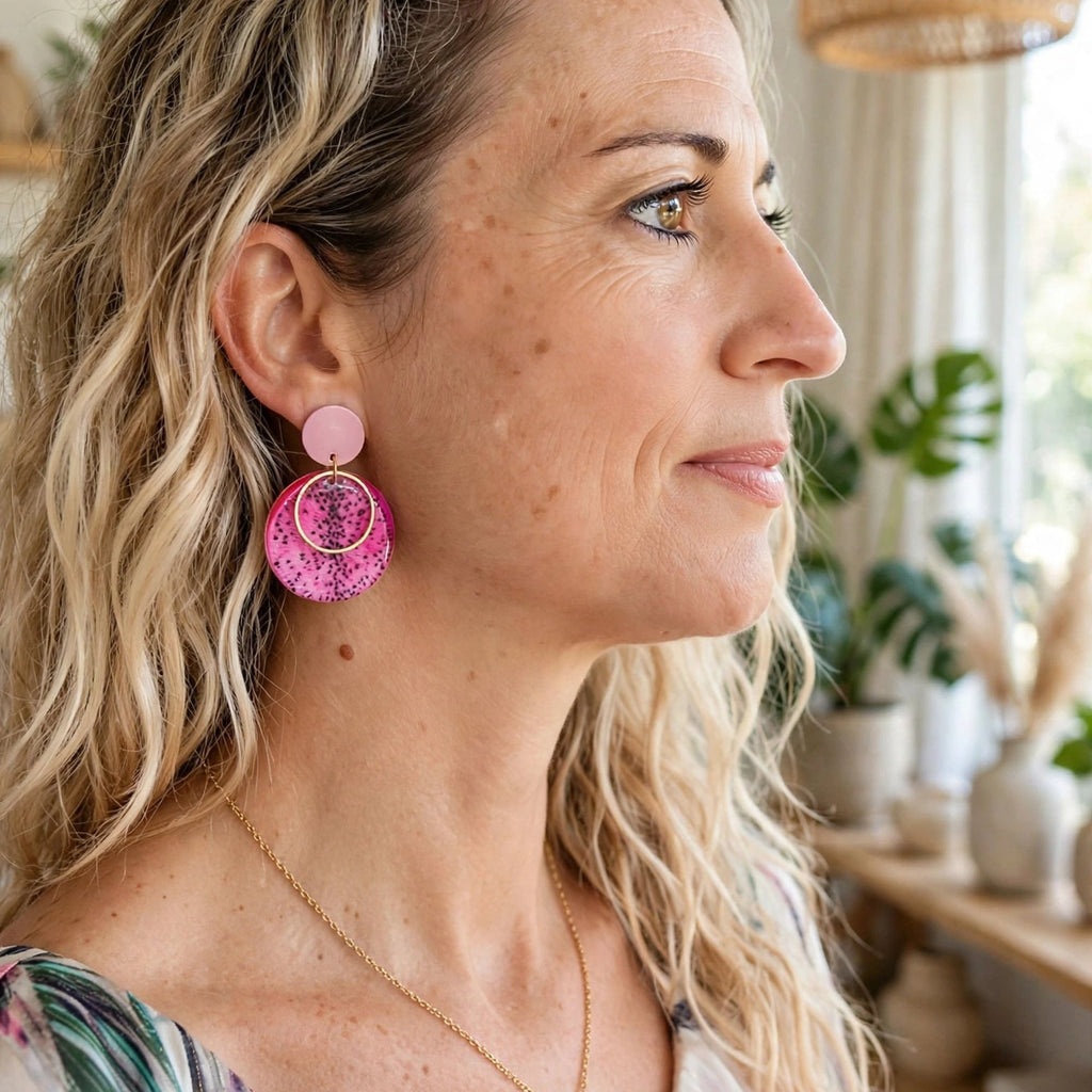 Boucles d'oreilles fruit du dragon