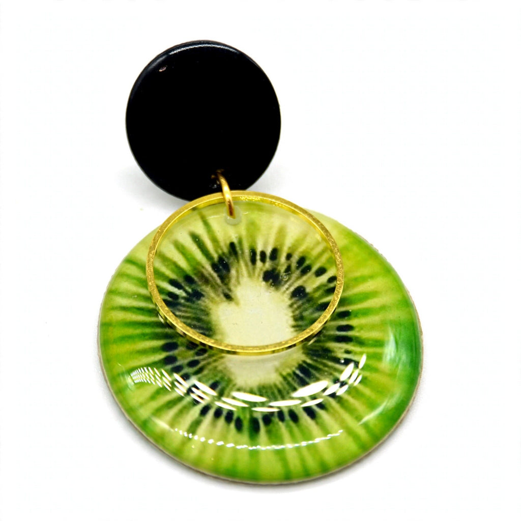 Boucles d'oreilles kiwi vert