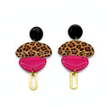 Boucles d'oreilles léopard fuchsia