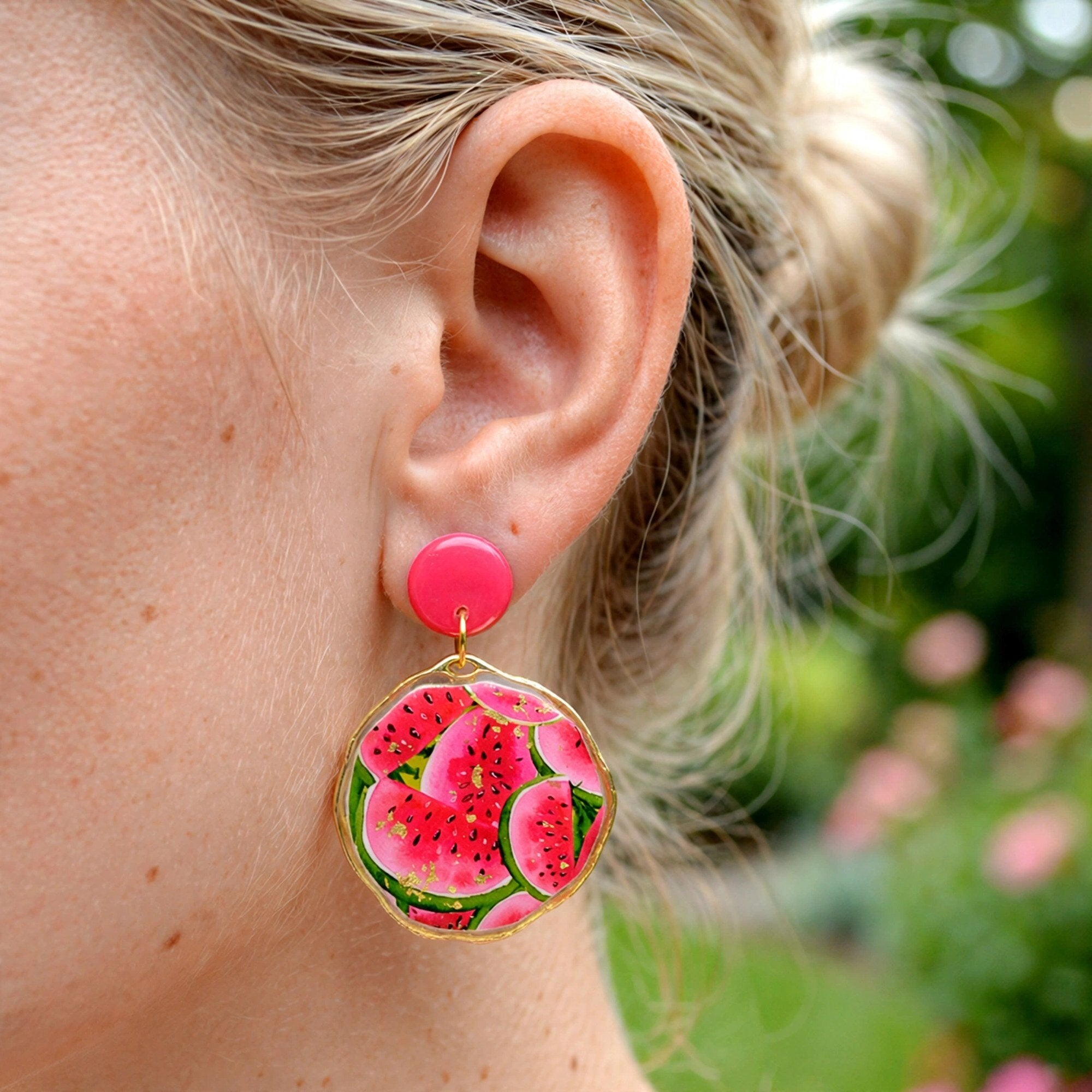 Boucles d'oreilles Pastèque