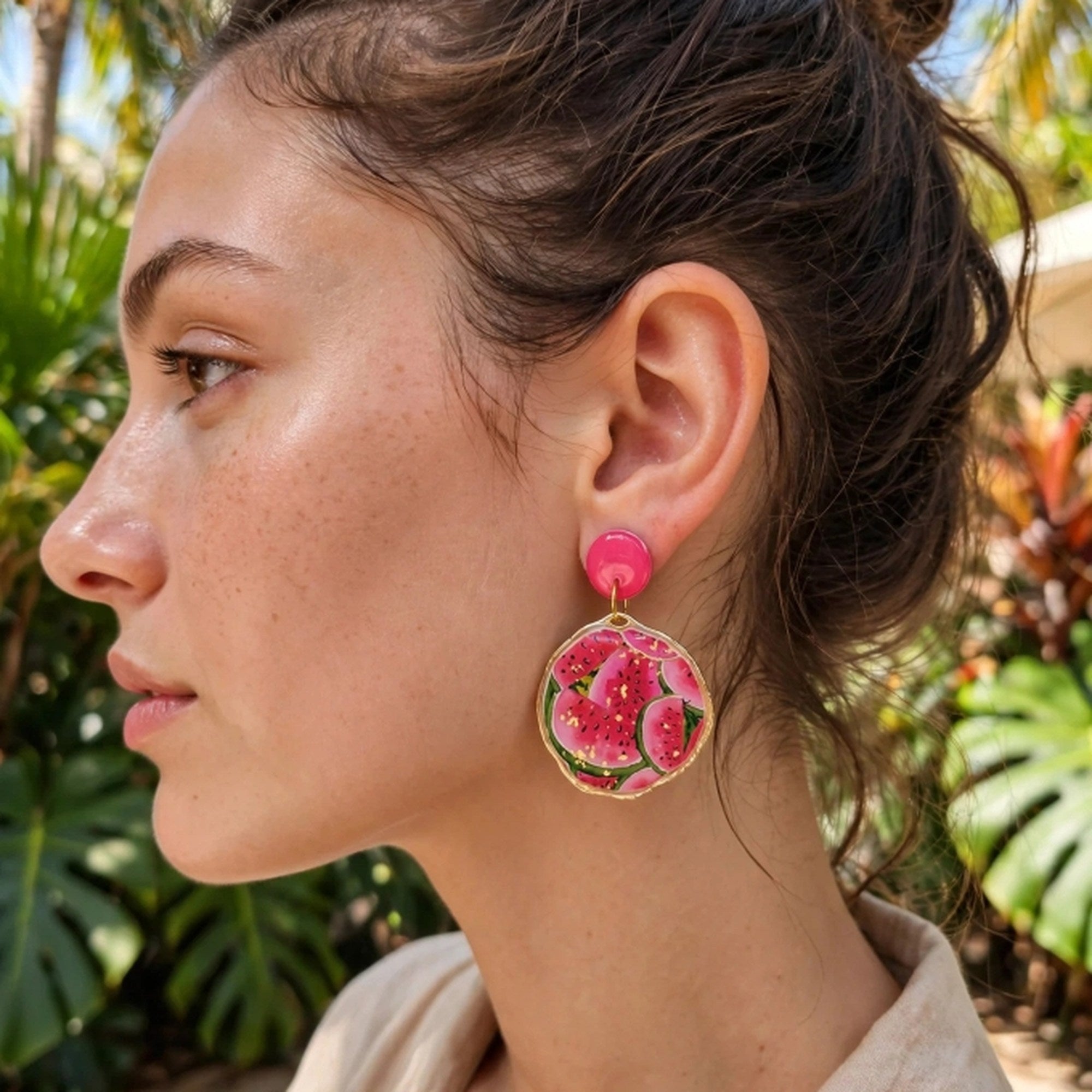 Boucles d'oreilles Pastèque