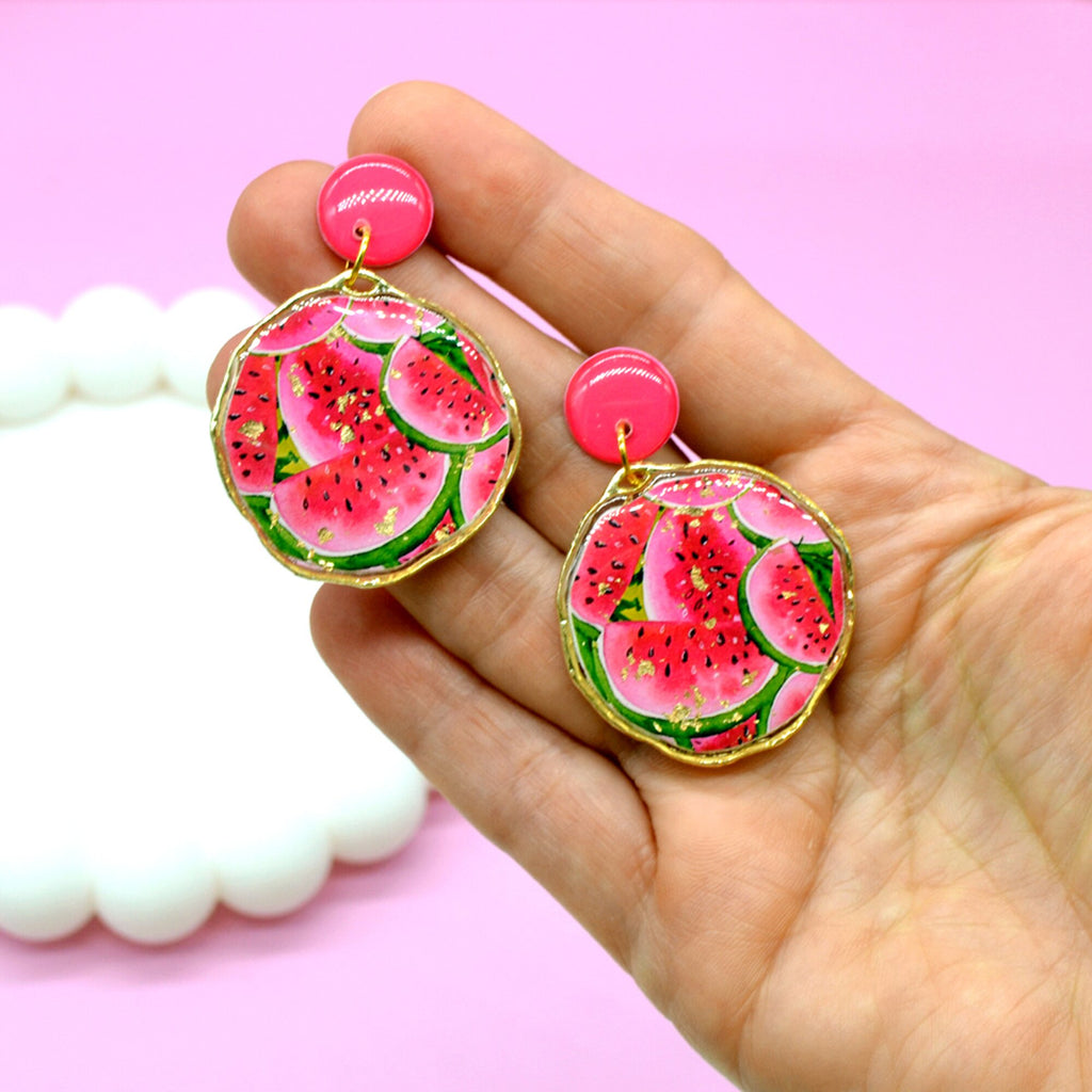 Boucles d'oreilles Pastèque