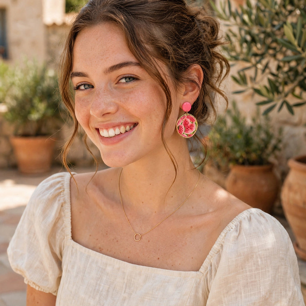 Boucles d'oreilles Pastèque