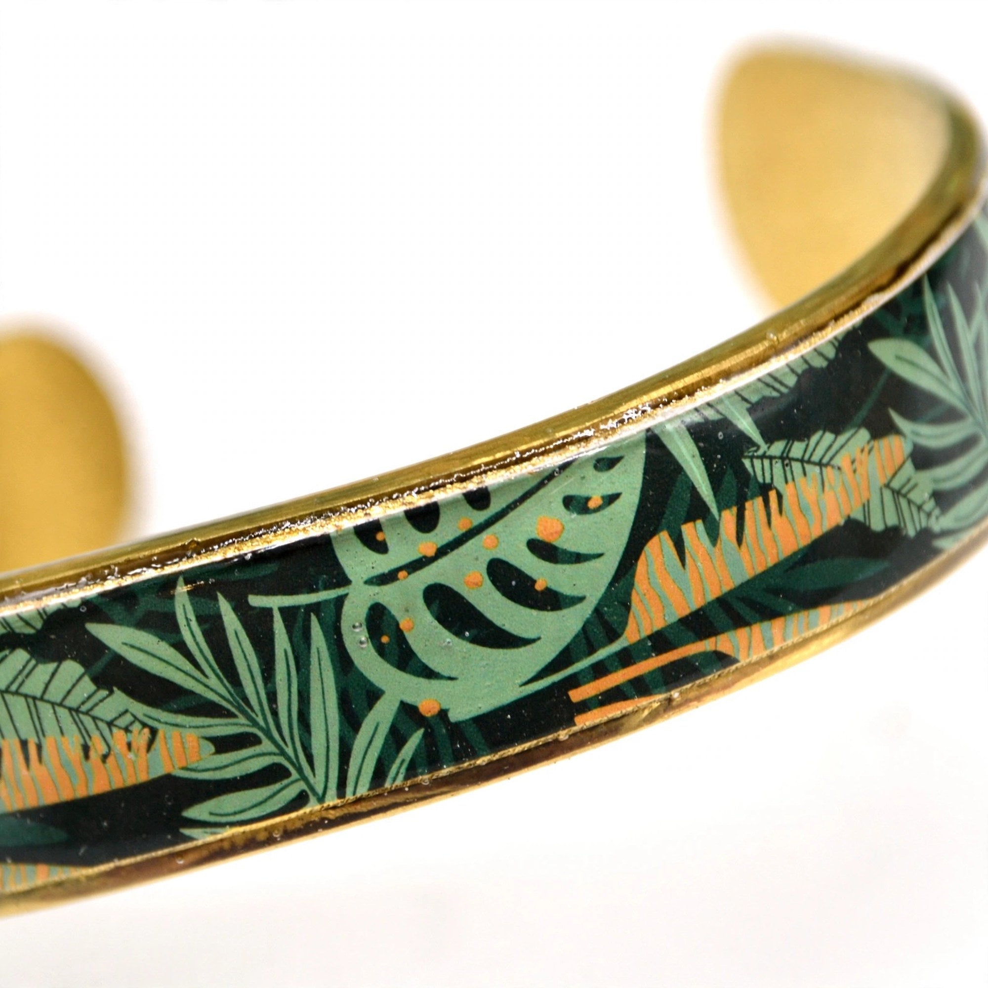 Bracelet manchette résine Jungle