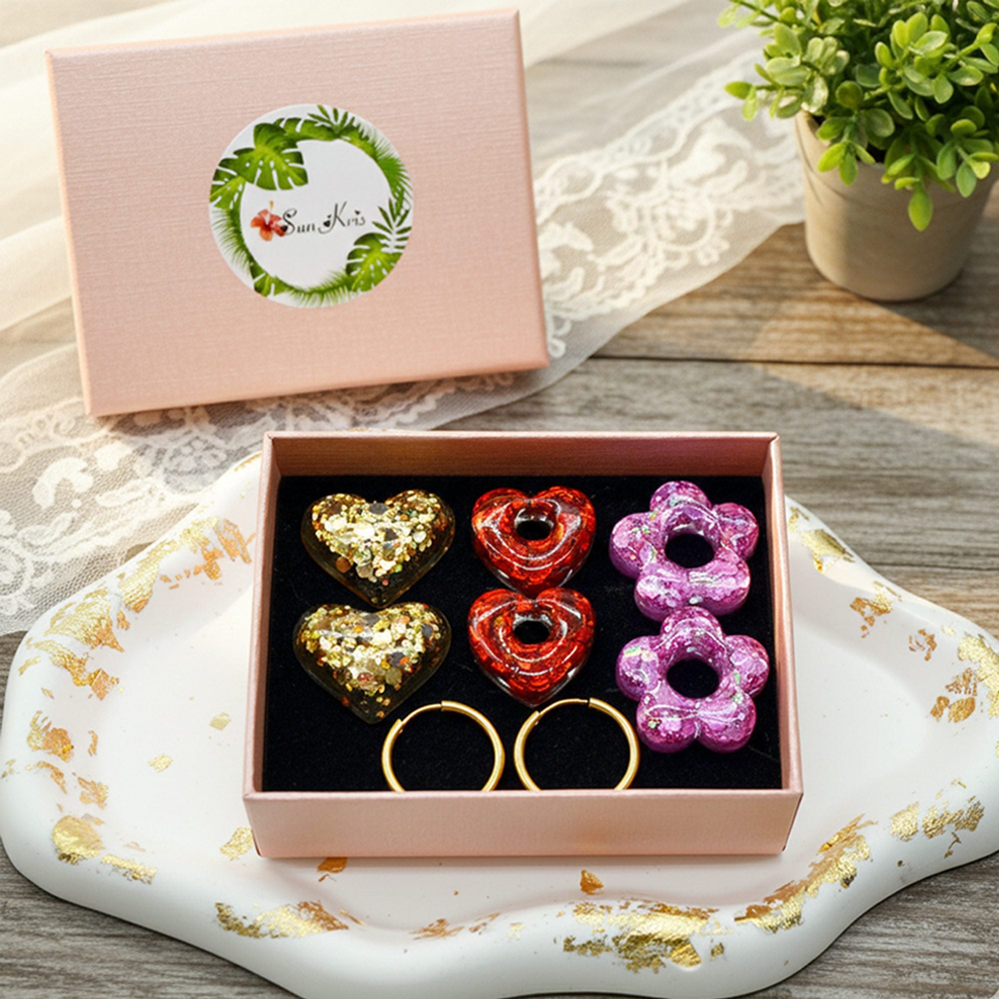 Coffret boucles d'oreilles interchangeables