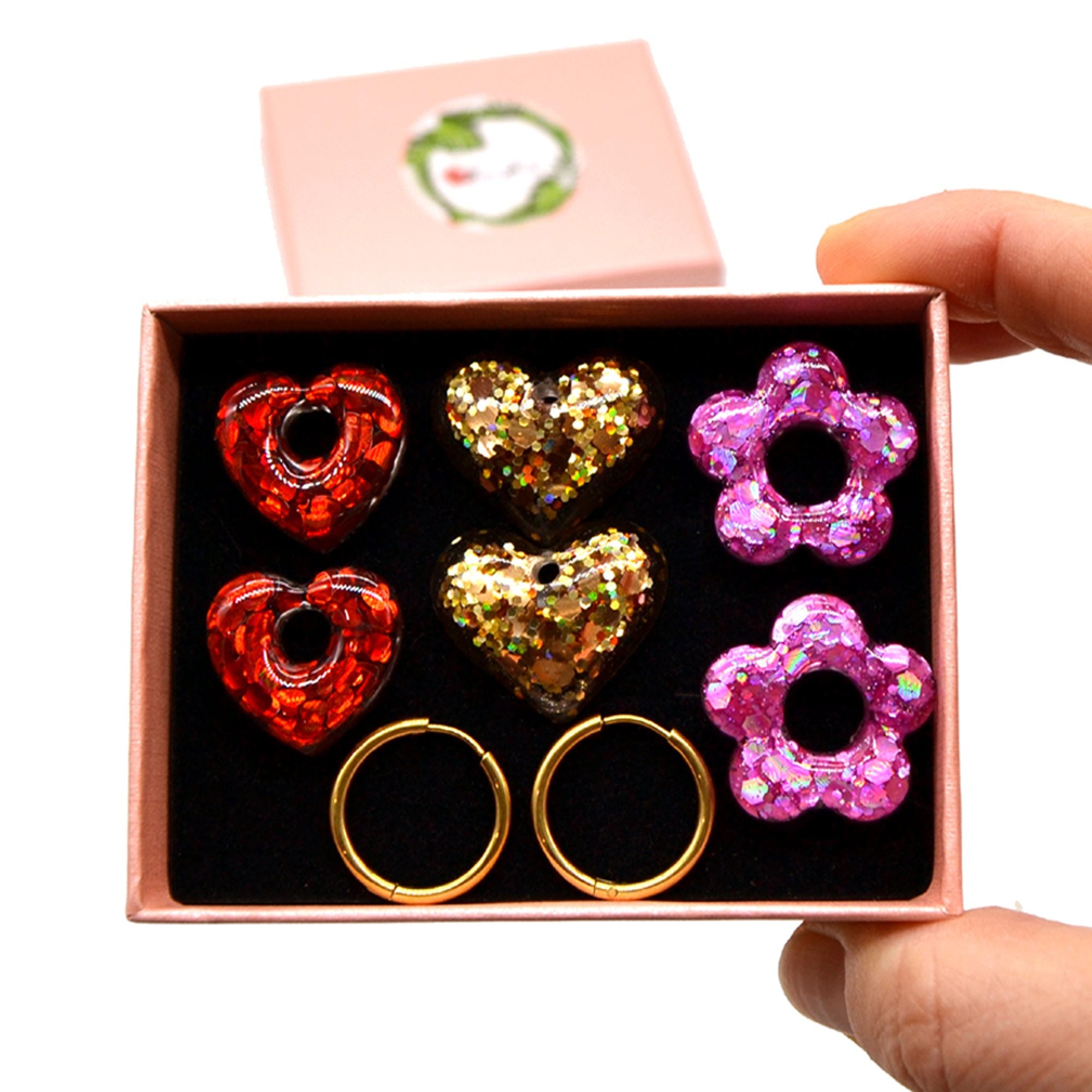 Coffret boucles d'oreilles interchangeables
